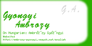 gyongyi ambrozy business card